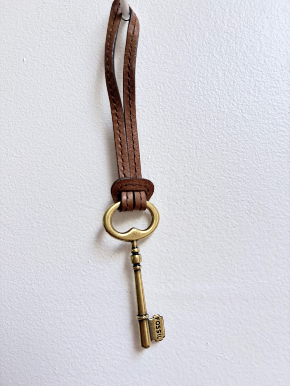 Vintage Fossil Brown Leather Strap + Key Bag Charm Replacement